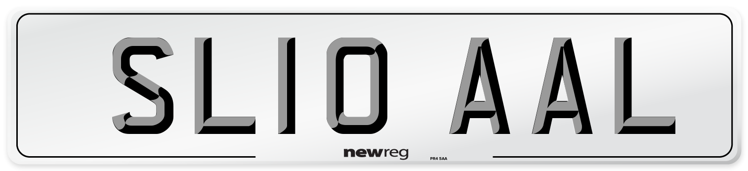SL10 AAL Number Plate from New Reg